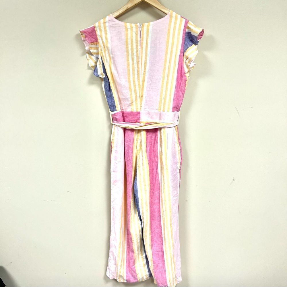 Line & Dot Striped Jumpsuit With Flutter Sleeves - image 6